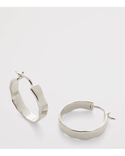 Monica Vinader Metallic Sterling Siren Muse Wave Hoop Earrings