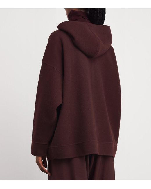 Max Mara Purple Wool-Blend Zip-Up Hoodie