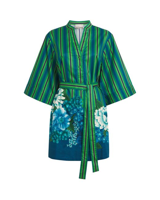 ALÉMAIS Green Organic Cotton Margo Midi Tunic Dress