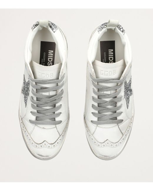 Golden Goose Deluxe Brand White Leather Mid Star Sneakers