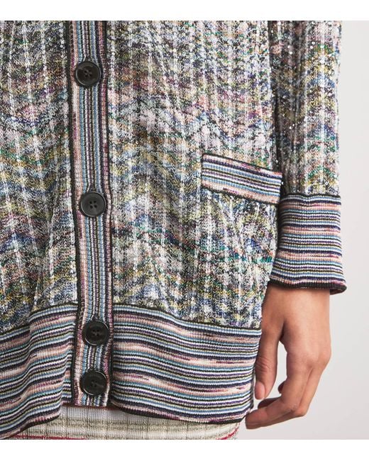 Missoni Gray Zigzag Sequinned Cardigan