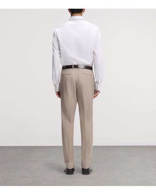 Boss White Cotton Slim-Fit Shirt for men