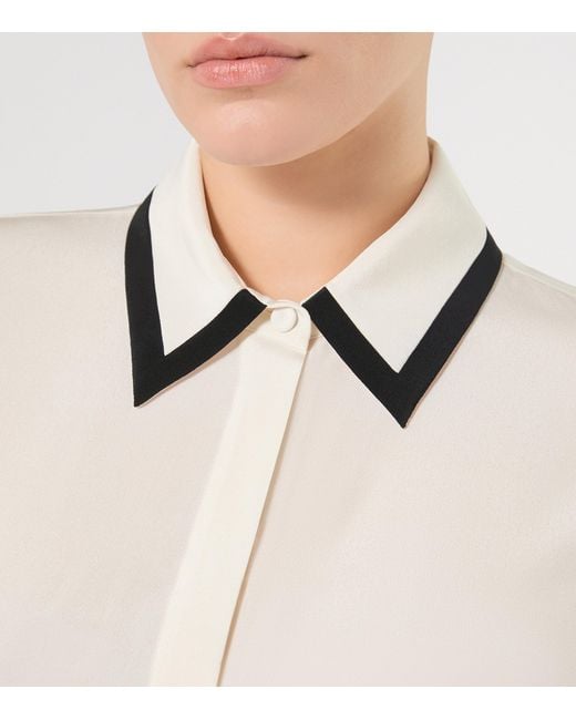 Marina Rinaldi White Silk Trim Shirt