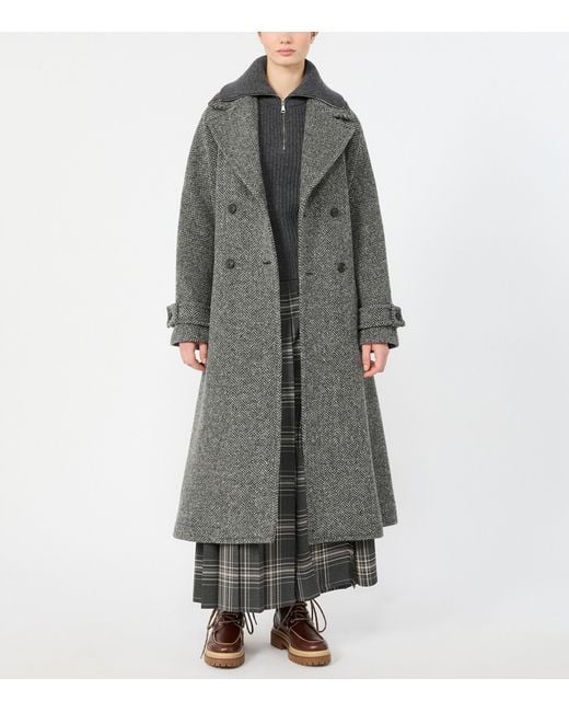 Weekend by Maxmara Gray Virgin-Wool Quarter-Zip Sweater