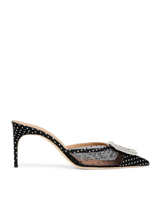 Malone Souliers Black Tulle Polka Dot Mona Mules 70