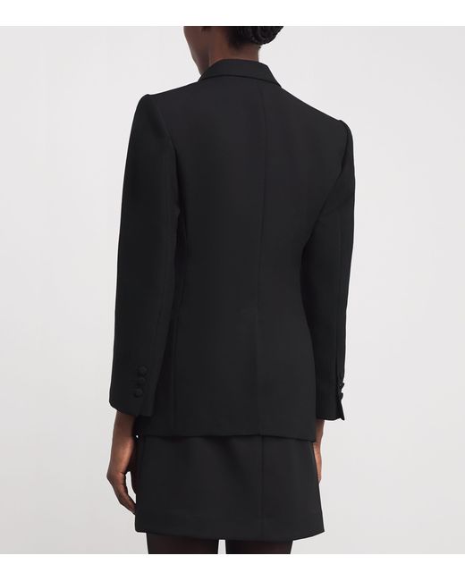 Sandro Black Satin-Collar Blazer