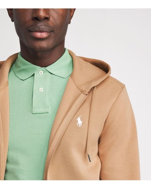 Polo Ralph Lauren Brown Tech Knit Zip-Up Hoodie for men