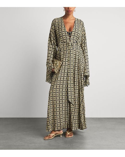 Away That Day Multicolor Chain Kaftan Maxi Dress