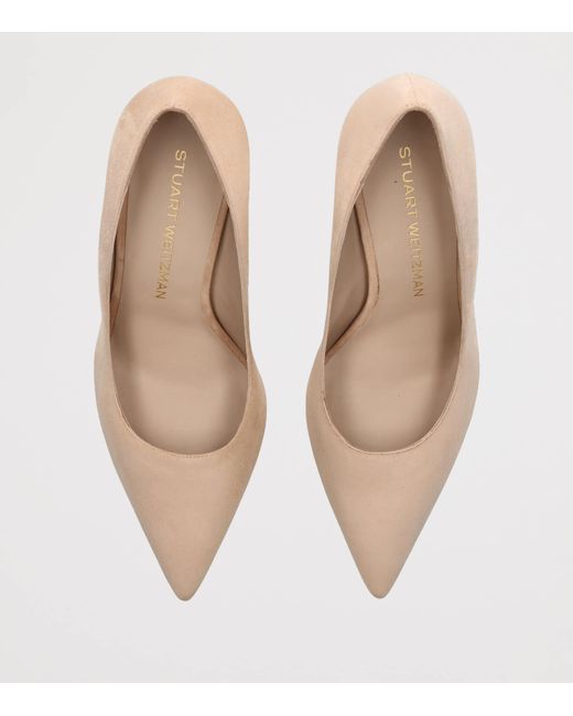 Stuart Weitzman Natural Suede Stuart Power Pumps 85