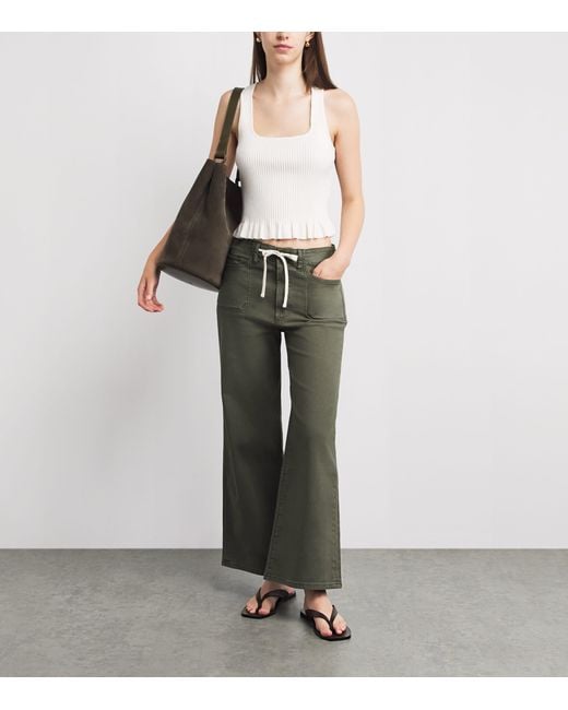 PAIGE Green Ari Bootcut Jeans
