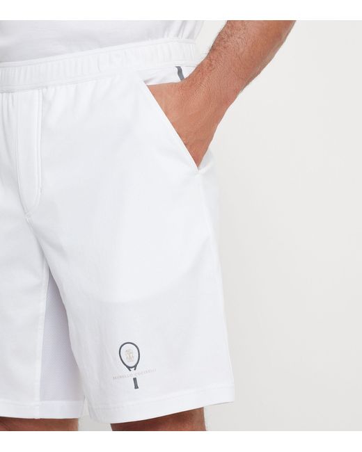 Brunello Cucinelli White Cotton Bermuda Shorts for men
