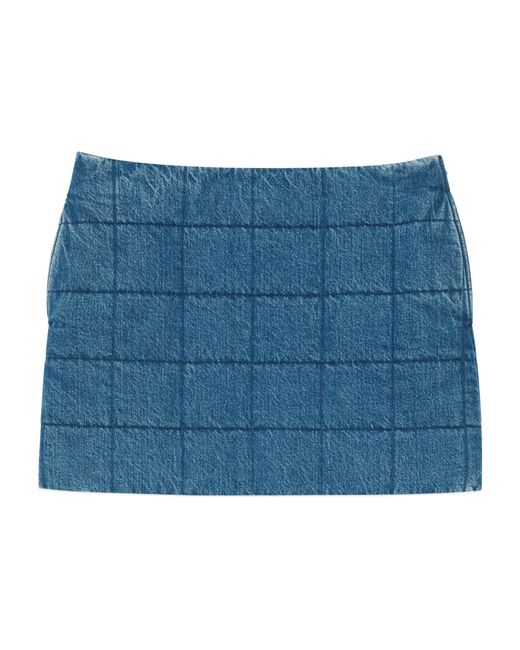 Gucci Blue Quilted Denim Mini Skirt
