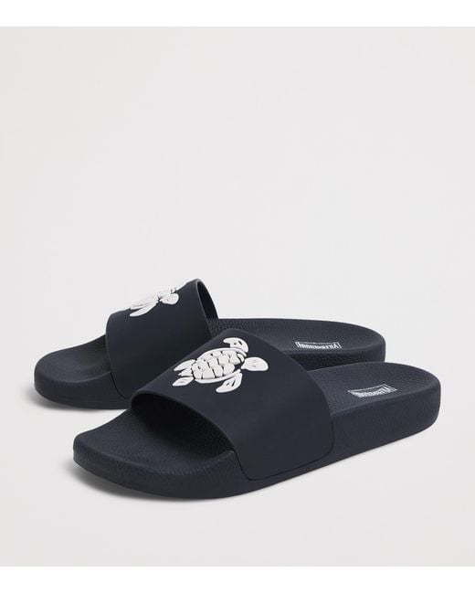Vilebrequin Blue Tortue Slides for men