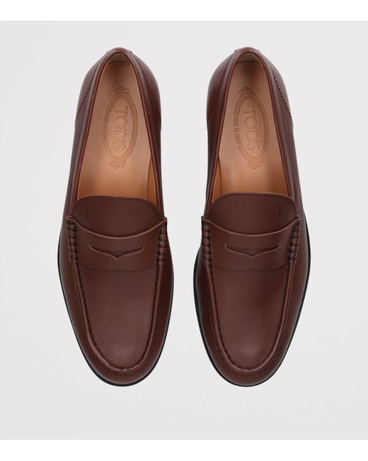 Tod's Brown Leather Moccasins