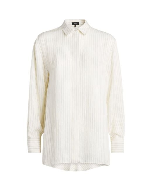 Theory White Stripe Shirt