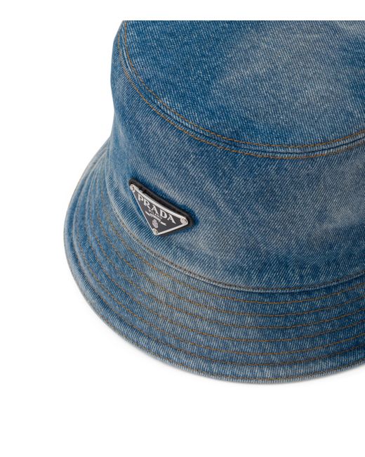 Prada Blue Denim Bucket Hat
