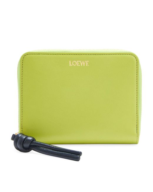 Loewe Green Leather Knot Zip-around Wallet