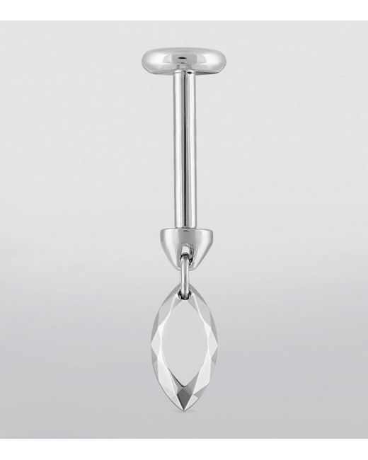 Maria Tash Metallic Faceted Marquise Threaded Charm Earring