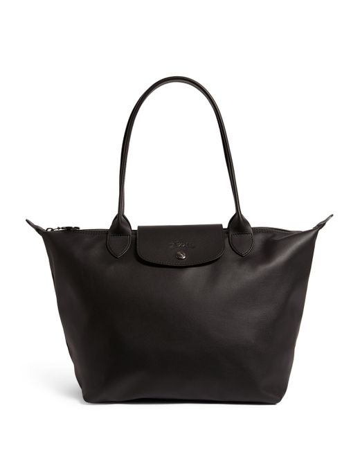 Longchamp Black Medium Leather Le Pliage Xtra Tote Bag