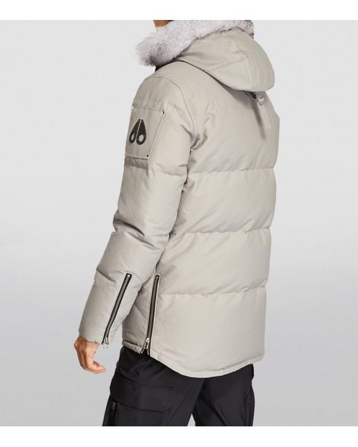 Moose Knuckles Gray Shearling-Trim 3Q Jacket for men