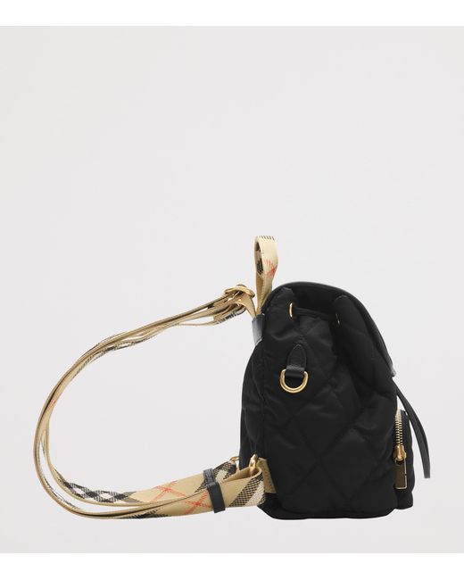 Burberry Black Mini Quilted Horseshoe Backpack