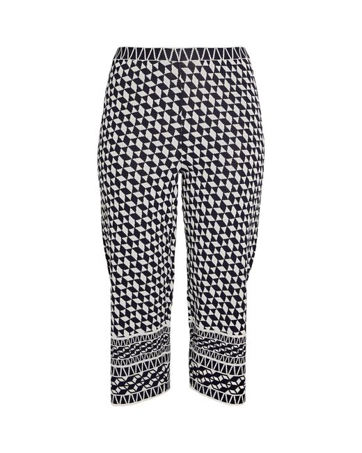 Marina Rinaldi White Op-art Knitted Trousers