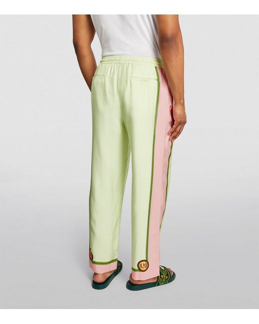 Camilla Green Silk Elasticated-waist Trousers for men
