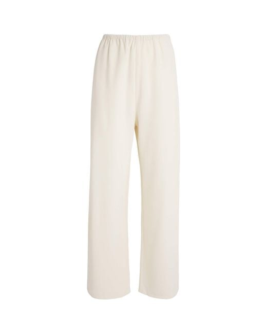 Almada Label White Satin Bea Wide-Leg Trousers