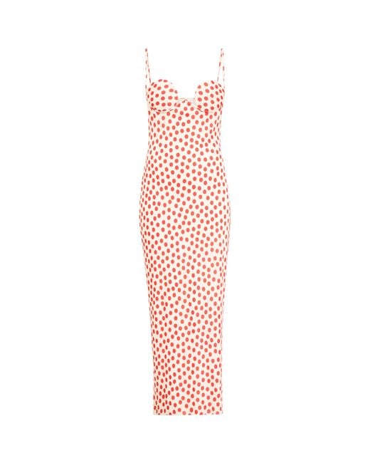 Alaïa Pink Polka-Dot Midi Dress