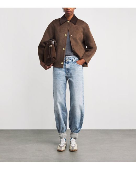 Claudie Pierlot Brown Wool-Blend Barn Jacket