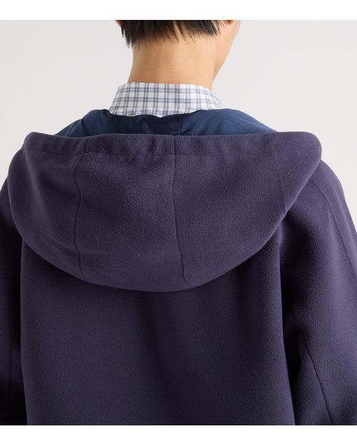 Prada Blue Zipped Hooded Jacket for men
