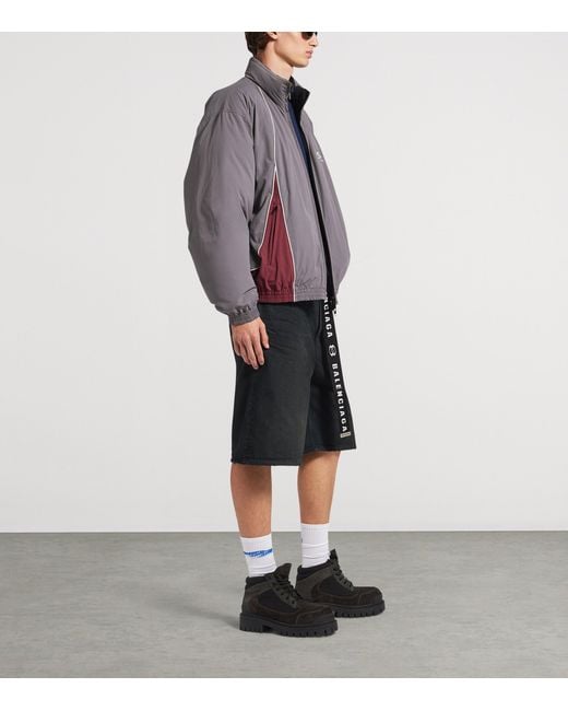 Balenciaga Purple Down-Filled Reversible Track Jacket for men