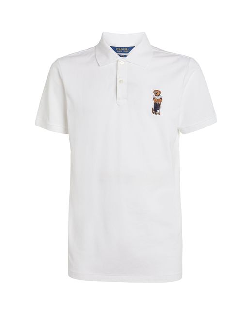 RLX Ralph Lauren White Polo Bear Polo Shirt for men