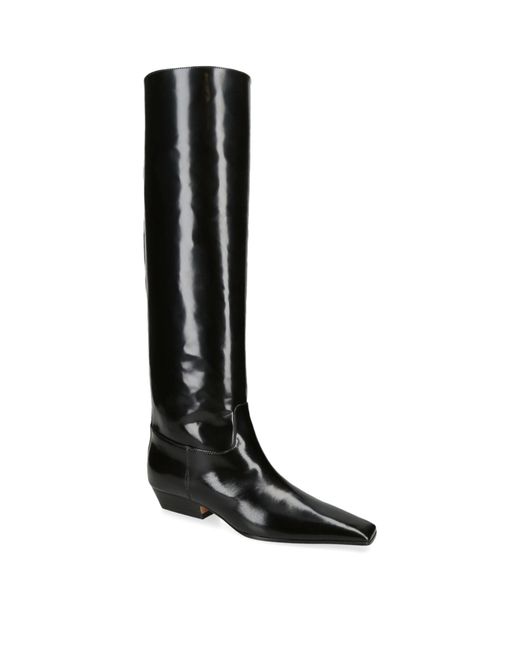 Khaite Black Leather Marfa Knee-high Boots