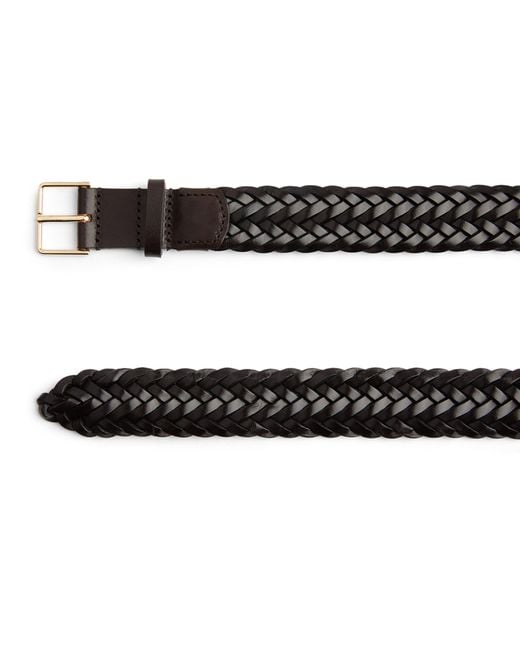 Max Mara Black Leather Braided Belt