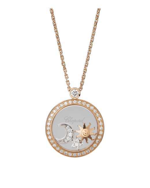 Chopard Metallic And Diamond Happy Diamonds Pendant