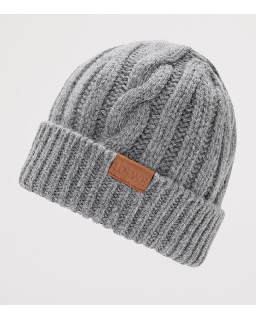Loewe Gray Wool Beanie