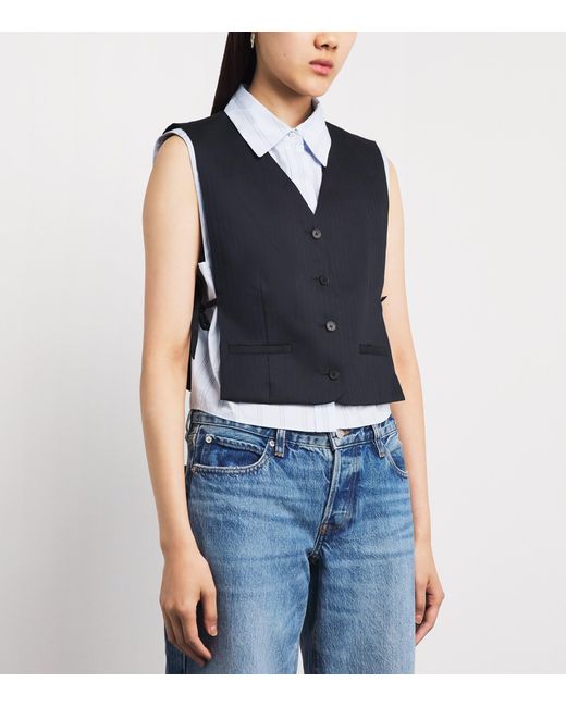 Sandro Blue Sleeveless Layered Waistcoat