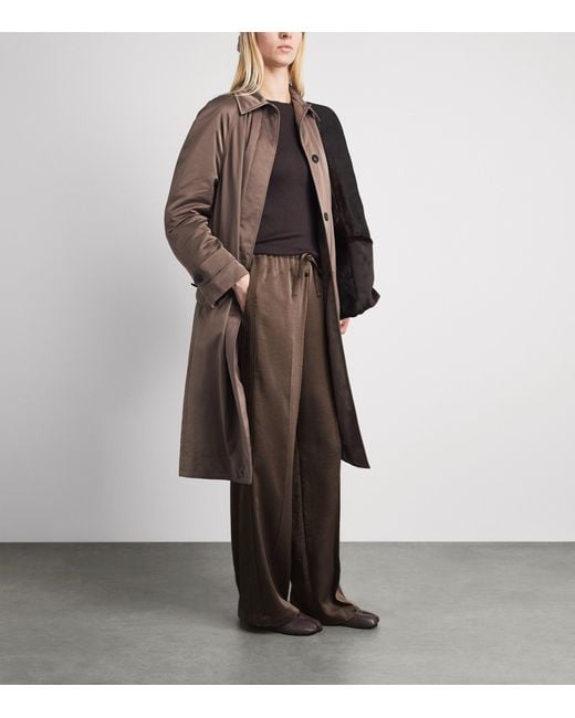 Vince Brown Crepe High-Waist Trousers