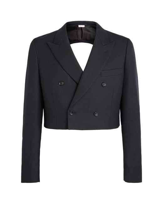 Comme des Garçons Blue Wool Cut-Out Blazer for men