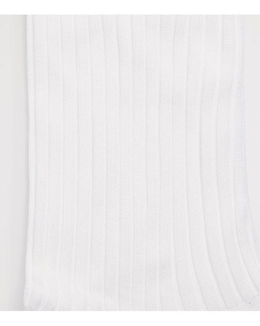 Pantherella White Ribbed Danvers Socks for men