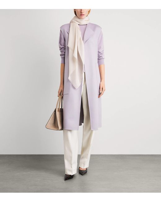 Agnona Purple Cashmere Belted Coat
