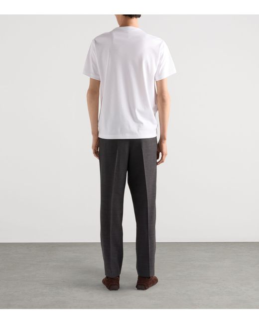 Prada White Triangle-Logo Crewneck T-Shirt for men