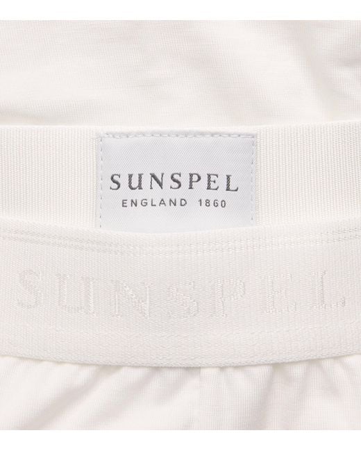 Sunspel White Tencel-Blend Stretch Trunks for men