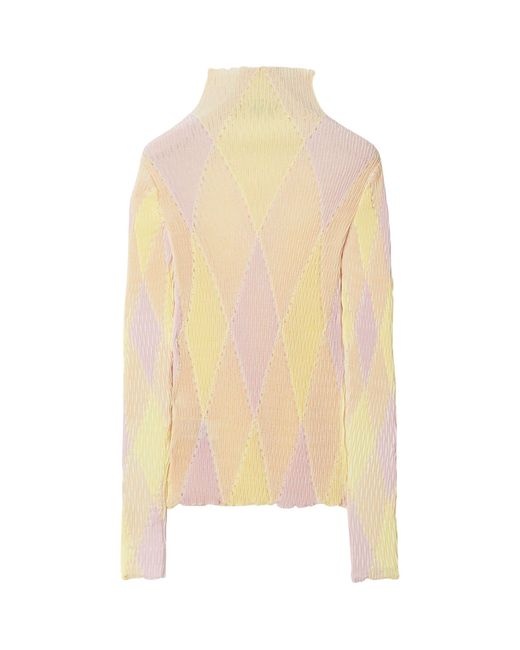 Burberry Natural Cotton-silk Argyle Sweater