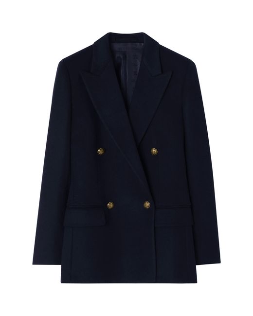 Burberry Blue Cashmere Double-Breasted Jacket