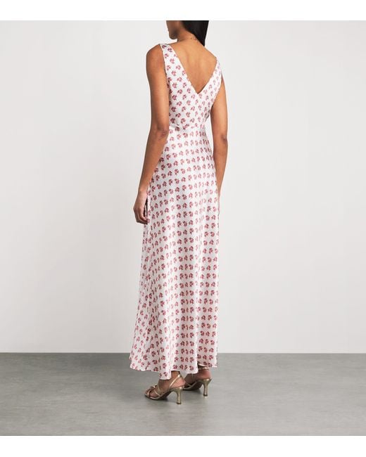 Maje Pink Silk Floral Maxi Dress