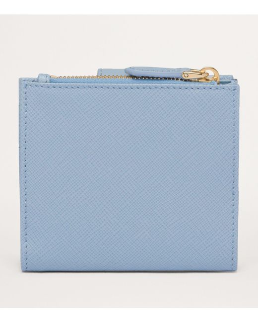 Prada Blue Saffiano Leather Bifold Wallet