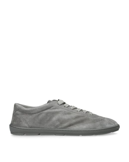 Brunello Cucinelli Gray Suede Sneakers for men