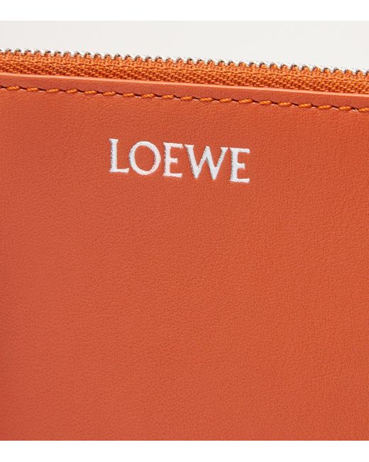 Loewe Orange Leather Knot Coin And Card Holder